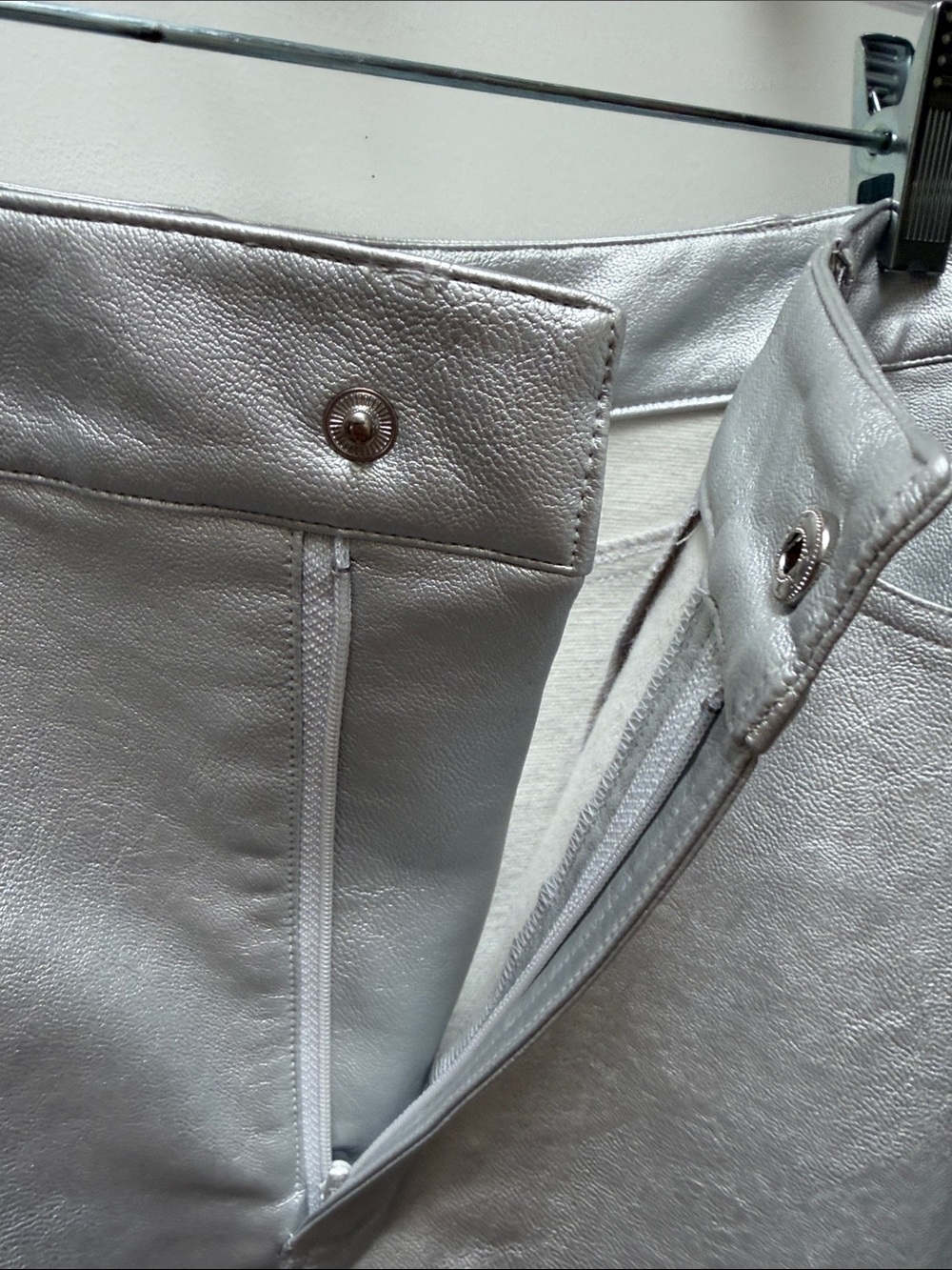 Wayf Metallic Silver Maxi Skirt with Front Slit - Picture 7 of 10